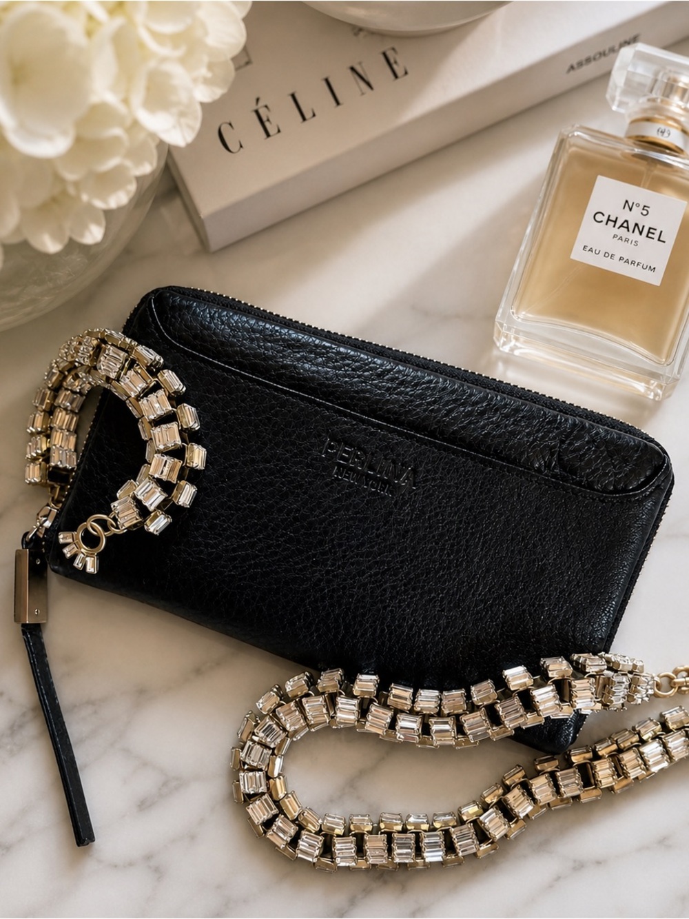 PERLINA | Black Leather Zip Round Wallet - Picture 10 of 10